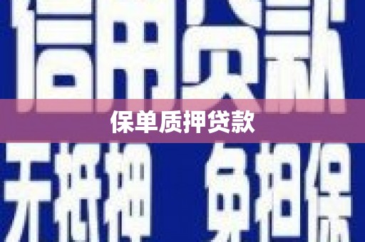 重庆保单质押贷款